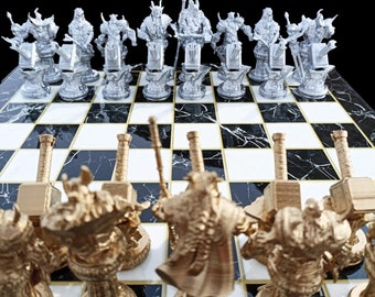 Viking Chess Set With ChessboardWarrior Chess SetScandinavian Chess Set | Customizations Available