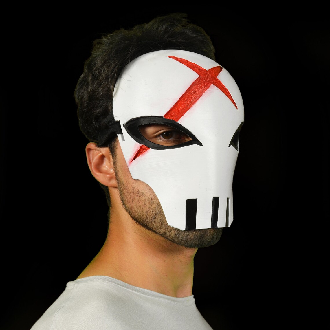 Red X Hood Full Face Costume Mask Superhero Costume Mask Etsy