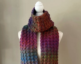 Chunky Handmade Crochet Multicolor Scarf