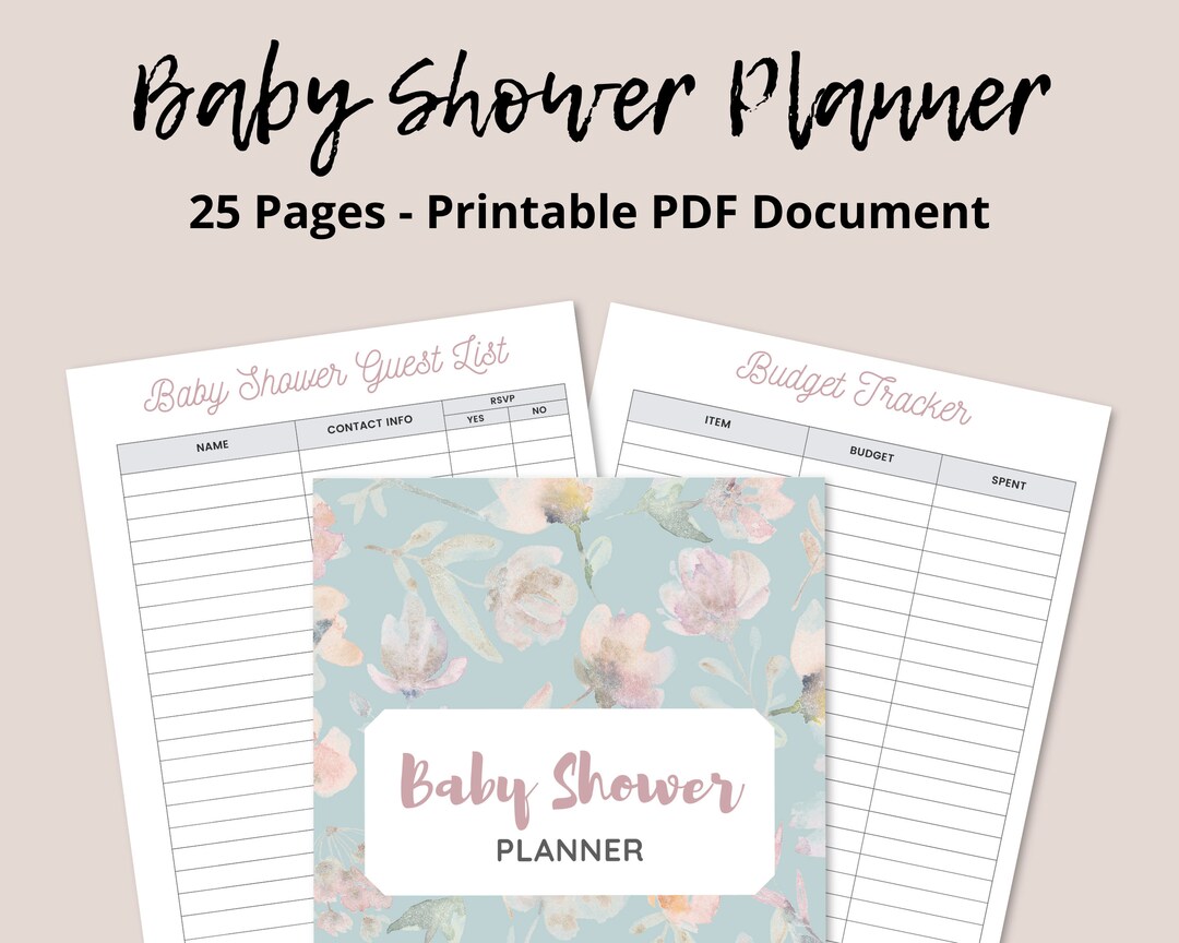 Baby Shower Planner Baby Shower Planner and Organizer Baby Etsy