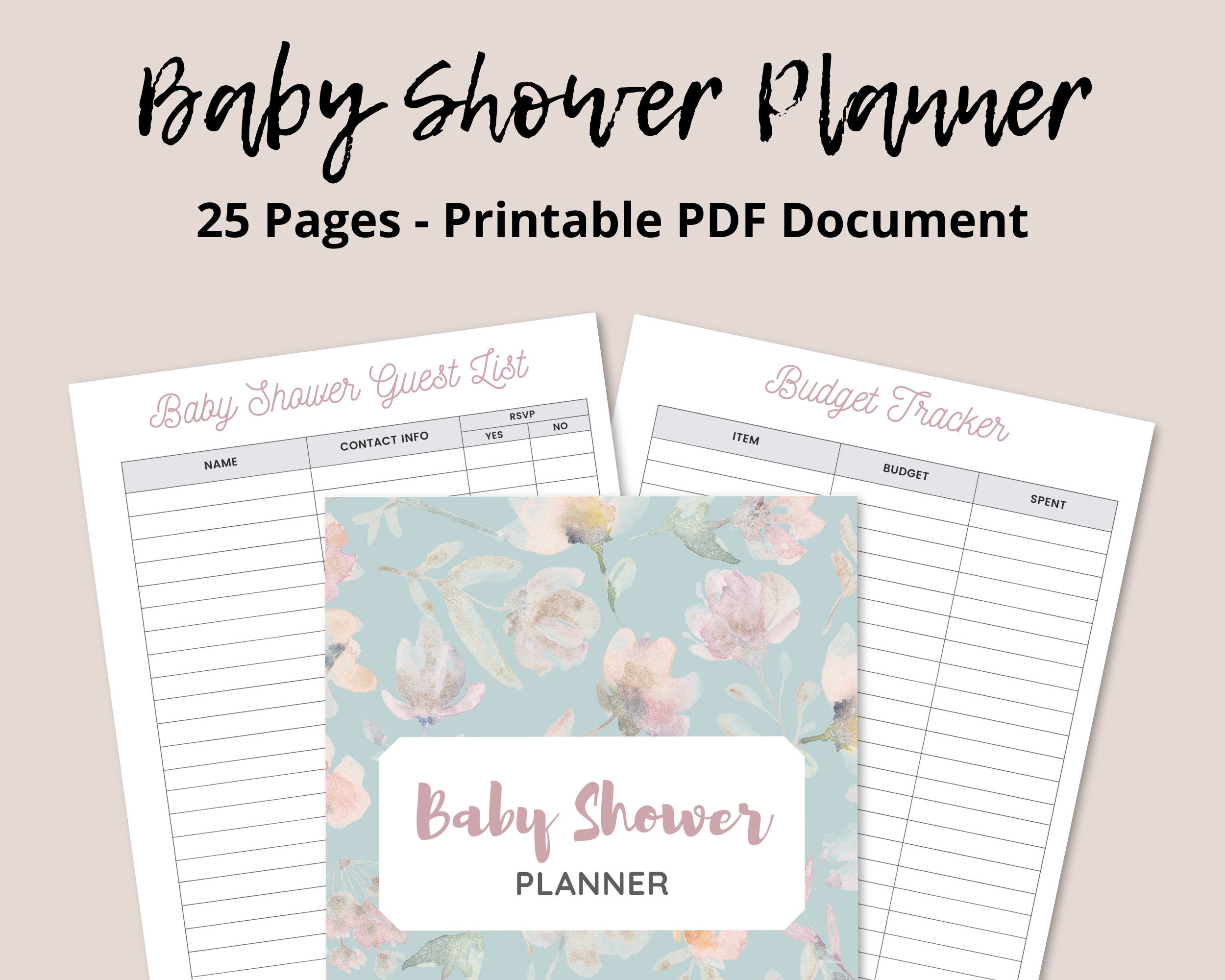 Baby Shower Planner Baby Shower Planner and Organizer Baby Etsy