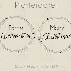 Christmas Wreath / Christmas Plotter FileI | svg png jpg dxf| Cricut Brother Silhouette Download Plotting Bundle | Plotter file Home
