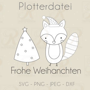 Christmas Raccoon / Christmas Plotter File | svg png jpg dxf| Cricut Brother Silhouette Download Plotting Bundle | Plotter file Home