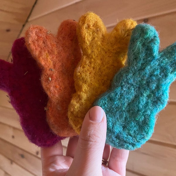 Bunny Shaped Needle Felt Cat Toys, Wool Catnip Cat Toys, Catnip Toys, Handmade Cat Toys, Wool Cat Toys, Gifts For Your Cat, 2 PACK, Easter