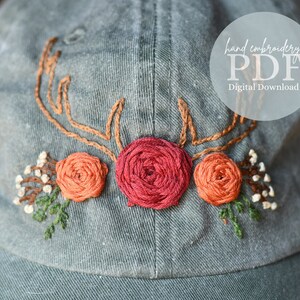 PDF Pattern, Floral Embroidery, Beginner Embroidery, Floral Embroidery Pattern, Embroidery PDF, Digital PDF, Hand Drawn Embroidery Pattern