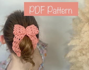 ribbon bow crochet pattern hair bow clip diy hair accessories large bow crochet pattern hair clip girl gift hair bow pattern