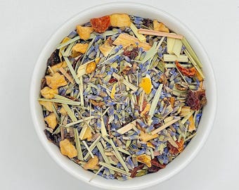 Té de lavanda y manzanilla / Té de hojas sueltas sin cafeína con rosa para dormir / Mezcla floral calmante para dormir / 113 g (20-25 tazas)