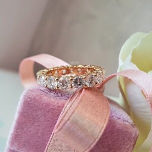 2 Carat Eternity Ring Eternity Moissanite Band Round Cut Full Eternity ...