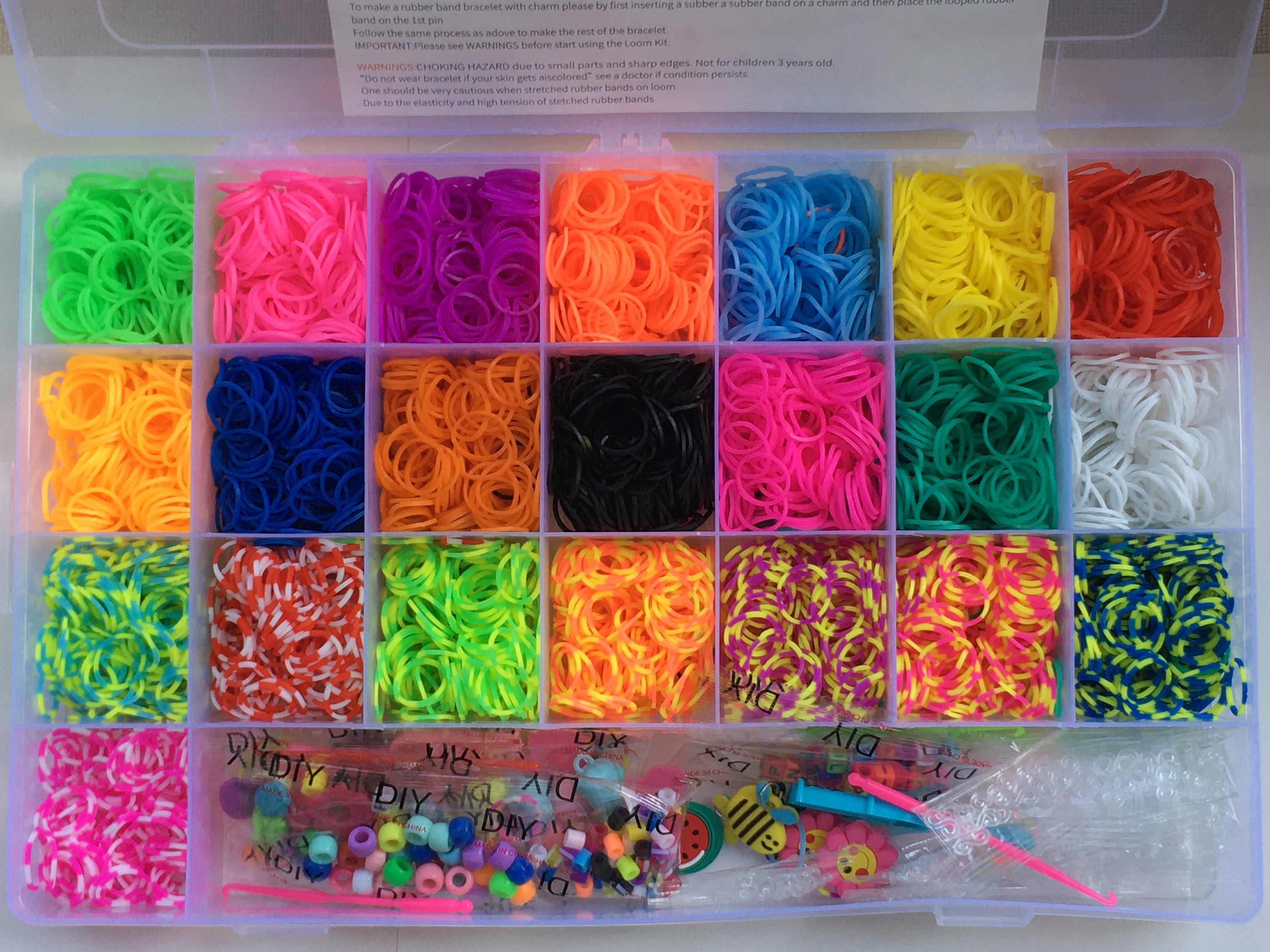 600-1500pcs+ Colorful Loom Bands Set Candy Color Bracelet Making Kit DIY Rubber  Band Woven Bracelet Kit Girls Craft Toys Gifts