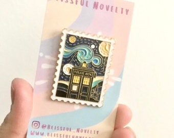 Vincent Van Gogh Starry night stamp enamel pin
