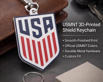 USA Keychain • USMNT Keychain • American Flag Keychain • Soccer Fan Gift • USA Football Accessory • Red White Blue Keychain • 3D Printed