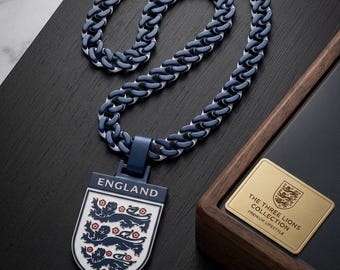 England World Cup Necklace – Three Lions Fan Pendant, Lightweight Gift for Football Supporters, 3d printed Handmade Jewelry