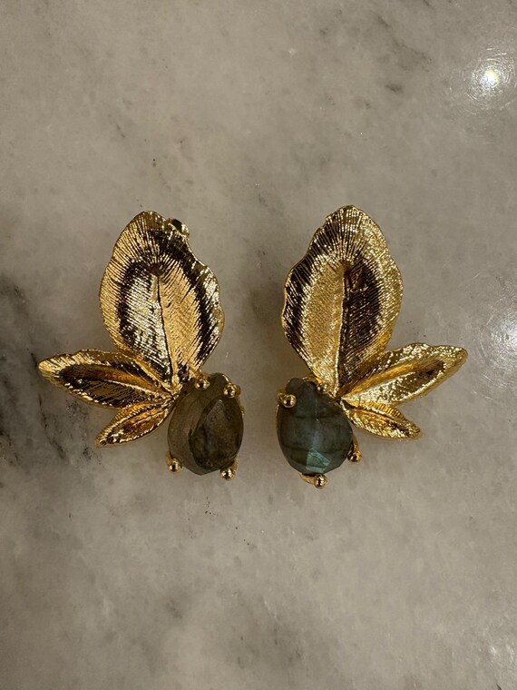 Labradorite Leaf Motif Earrings,Handmade Earrings, Special Gift