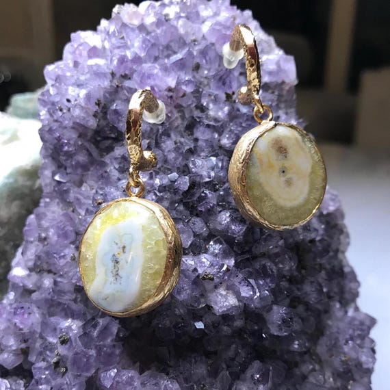 New Yellow Jade Earrings,Handmade Jewelry,Design Earrings,Drop  Earrings,Ottoman Jewelry,Energetic Earrings,Gift for her,Gift for Mother,