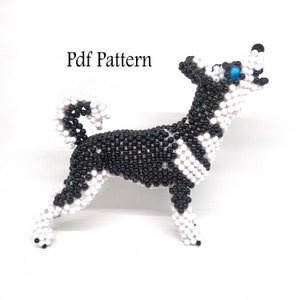Husky Type 6 Beading Pdf Pattern, Beading animal tutorial, beading pattern