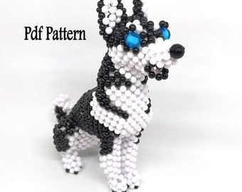 Husky Type 2 Beading Pdf Pattern, Beading animal tutorial, beading pattern