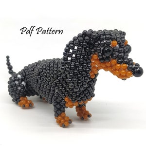 Dauchund Type 2 Beading Pdf Pattern, Beading animal tutorial, beading pattern, Beading book
