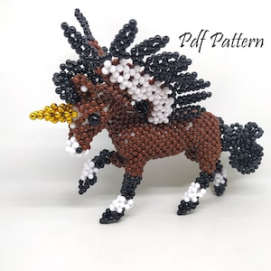 Beading Pattern 3in1 : Horse ,Unicorn, Unicorn Pegasus