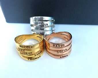 Personalized Custom Name Ring / Sterling Silver Name Ring / Gold Ring Gift For Women / Dainty Family Name Jewelry / Children Name Ring
