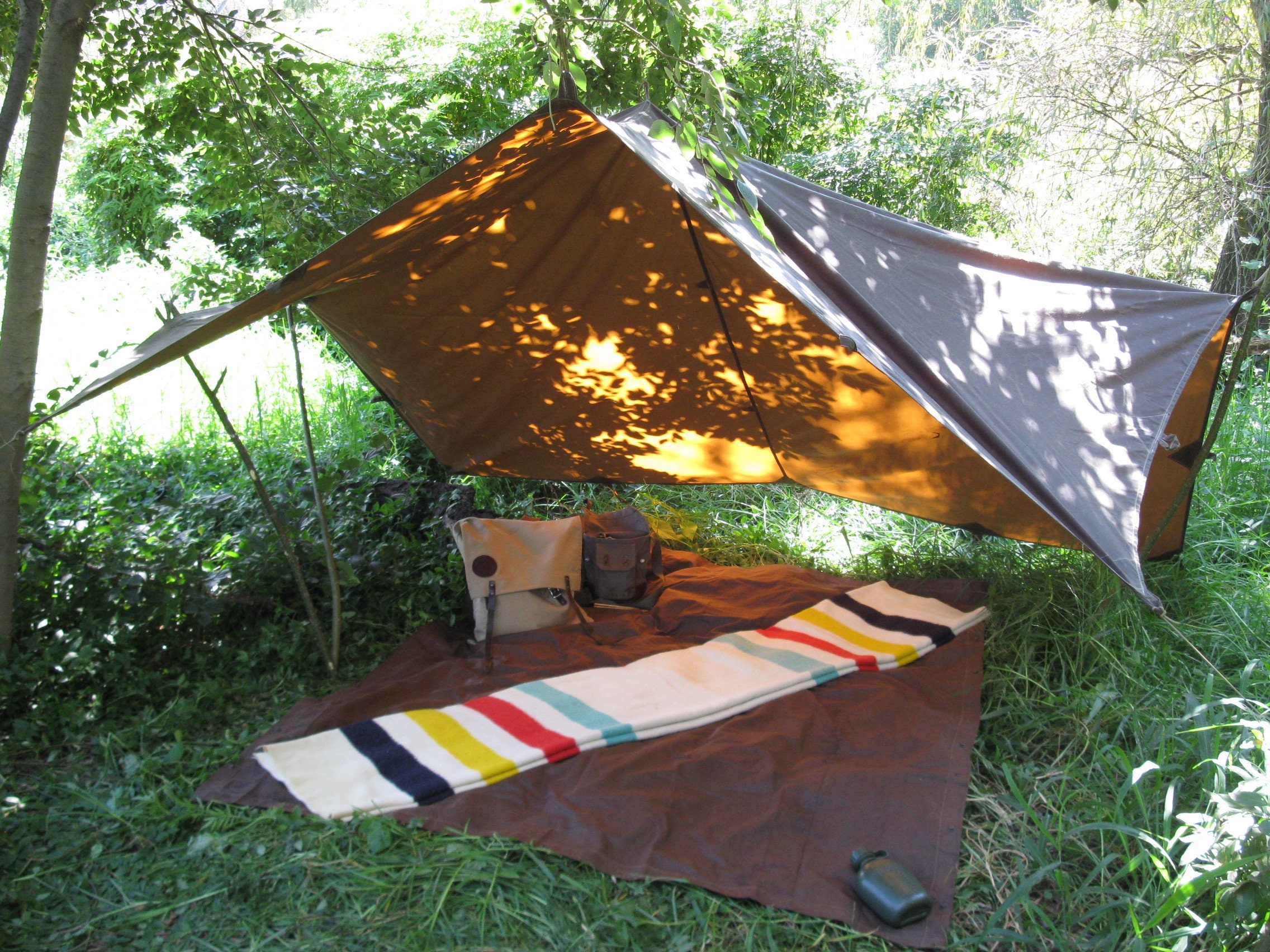 8'x8' Oilskin Tarp (optional Reinforced Center Loop) - Etsy 8'x8' Oilskin Tarp (optional Reinforced Center Loop) - Etsy