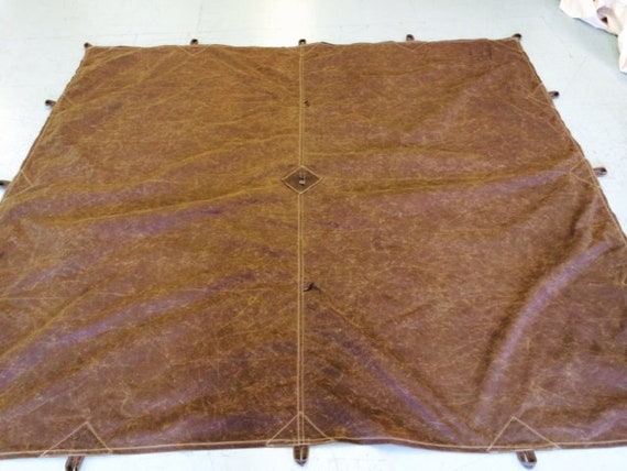 8'x8' Oilskin Tarp (optional Reinforced Center Loop) - Etsy
