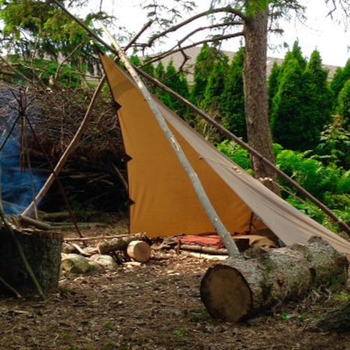 Waxed Canvas Tarp 3×4 Oil Cloth Tarp - Canvas Bushcraft Tarp – Coalcracker Bushcraft