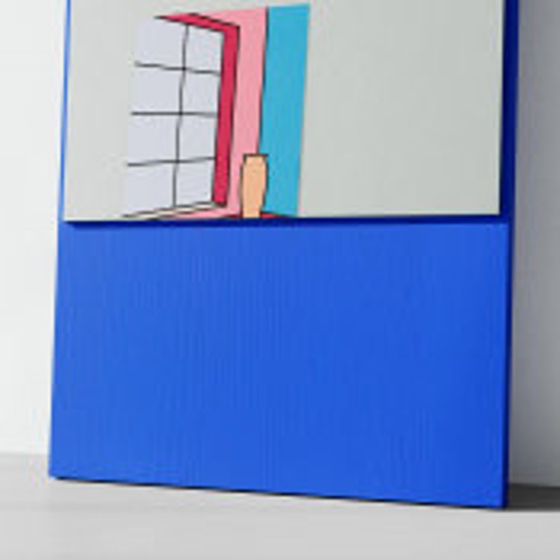 Floor Length Mirror Oversized Floor Mirror Funky Colored Etsy