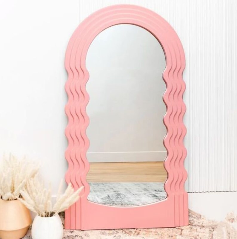 Floor Length Mirror Wavy Wall Mirror Mirror Wall Decor Etsy