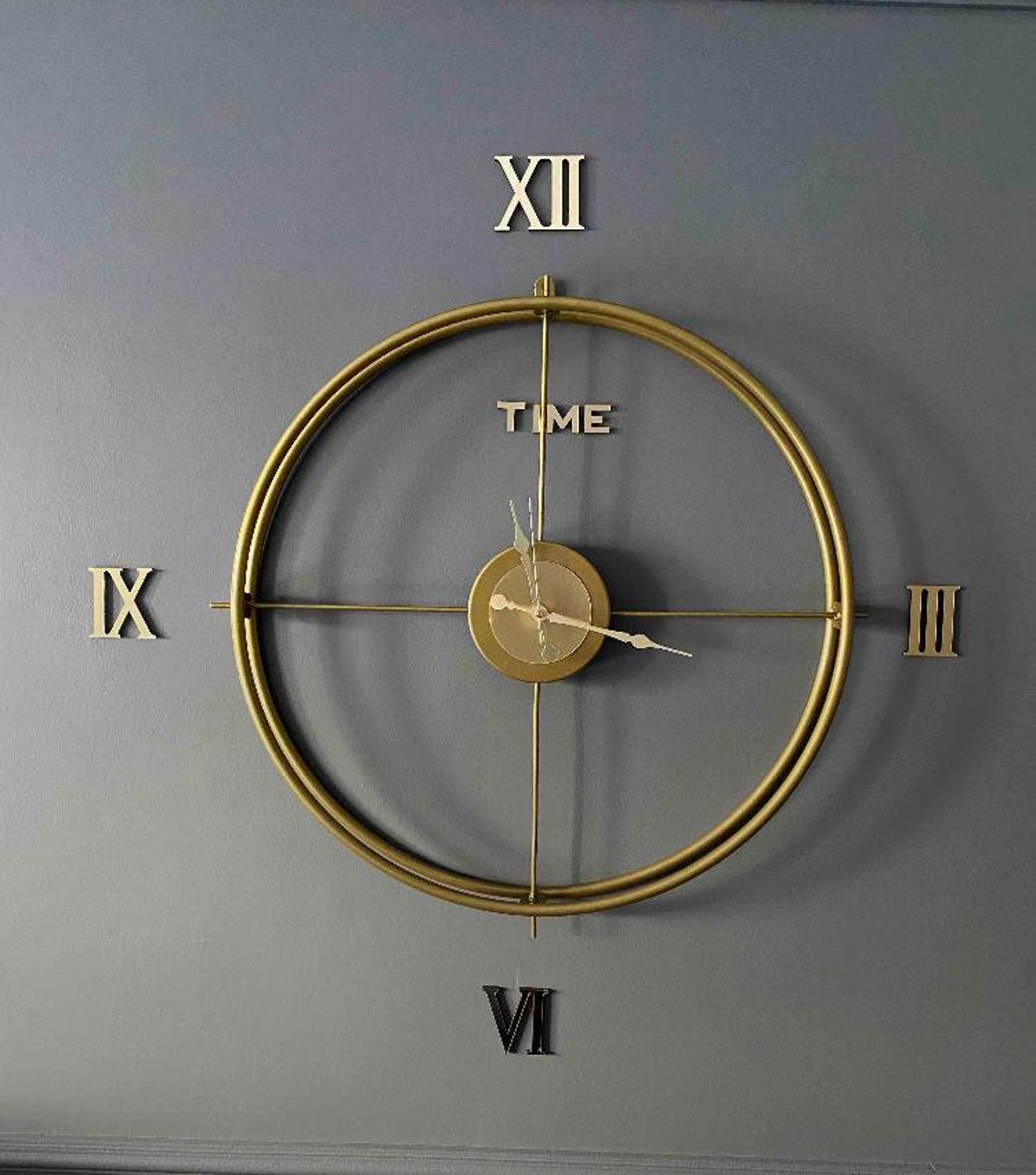 Gold Wall Clock Large Wall Clock Wall Clock Modern Wall Etsy
