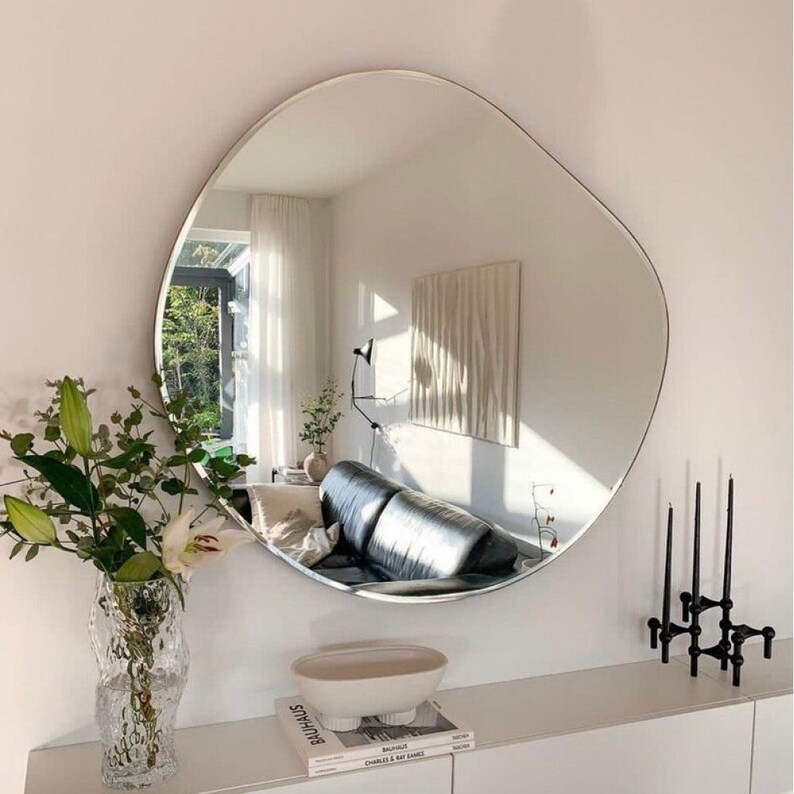 Asymmetrical Mirror Wavy Wall Mirror Irregular Wall Mirror Etsy