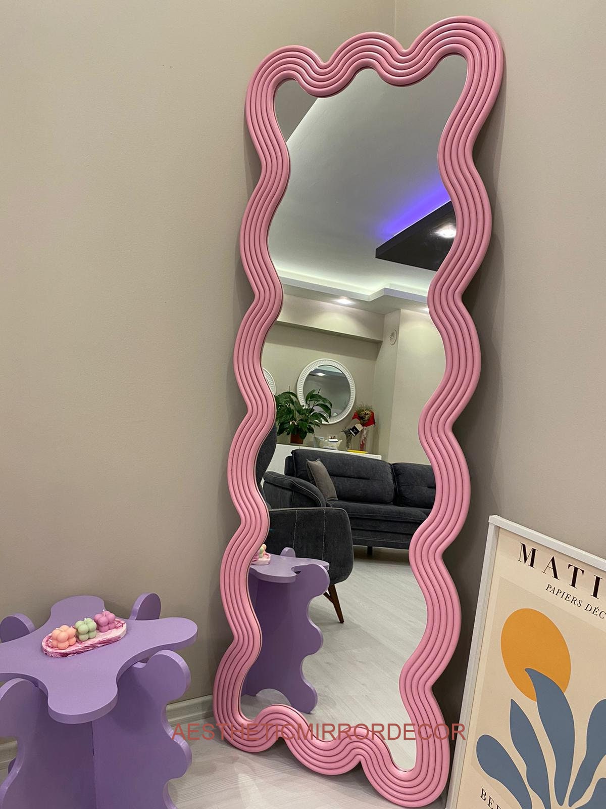 Full Length Mirror Floor Length Mirror Asymmetrical Wall Etsy