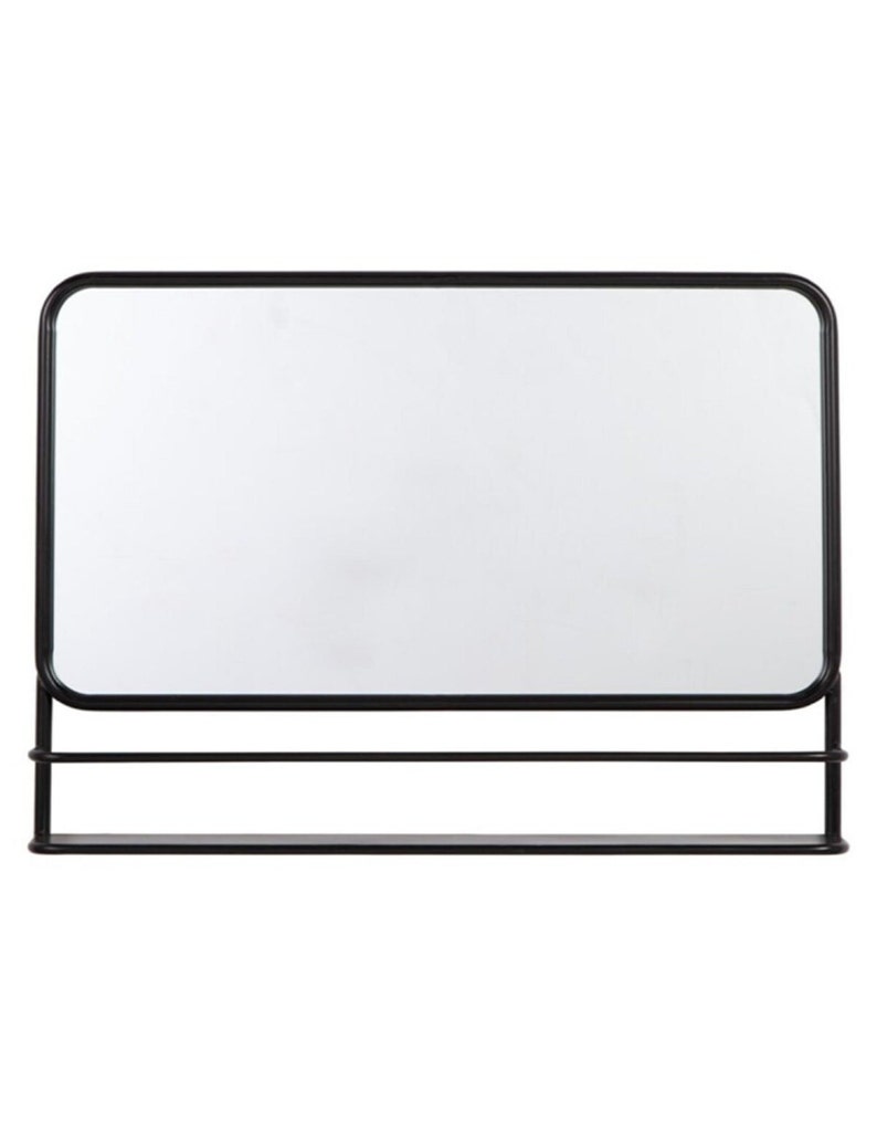 Wall Mirror With Shelf Mirror With Metal Shelf Black Wall Etsy