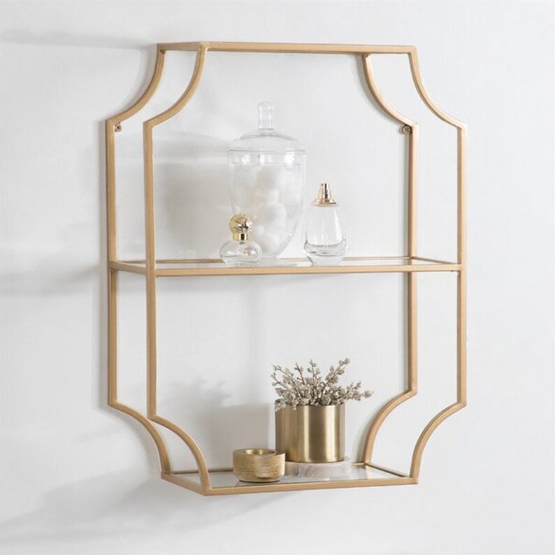 Gold Metal Wall Shelf Decorative Wall Shelf Modern Wall Etsy