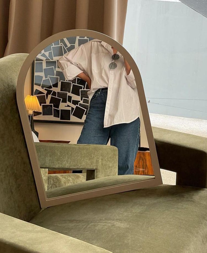 Oval Wall Mirror Aesthetic Bathroom Mirror Mirror Wall Etsy