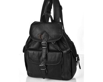 Black Leather Backpack Women, Leather Travel Backpack, Leather School Backpack for Girls, Mini-Small Leather Backpack, Backpack Purse