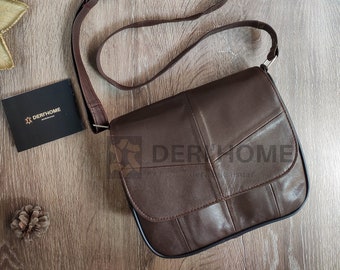 Bruine leren crossbodytas dames, bruine leren schoudertas dames, leren crossbodytas, leren schoudertas, bruine leren tas