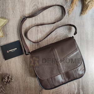 Braune Leder Crossbody Tasche Damen, Braune Leder Messenger Tasche Damen, Leder Crossbody Tasche, Schultertasche aus Leder, Braune Leder Umhängetasche