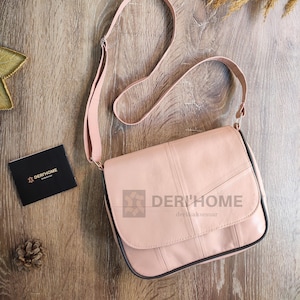 Bolso pequeño de cuero rosa para mujer, bolso mensajero de cuero, bolso bandolera de cuero, bolso de hombro de cuero, bolso cruzado para mujer, bolso bandolera rosa,