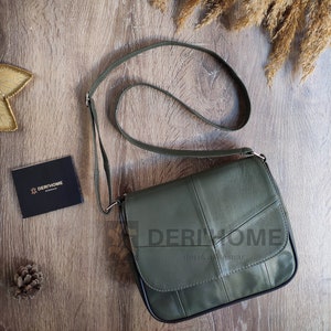 Grüne Kleine Leder Umhängetasche Damen, Grüne Leder Messenger Tasche, Leder Crossbody Tasche, Schultertasche aus Leder, Grüne Leder Umhängetasche