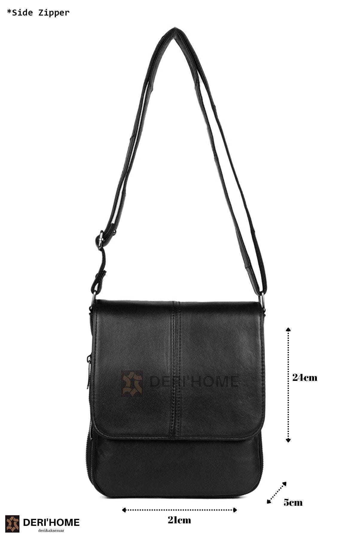 Black Leather Messenger Bag, Leather Crossbody Bag Women, Leather