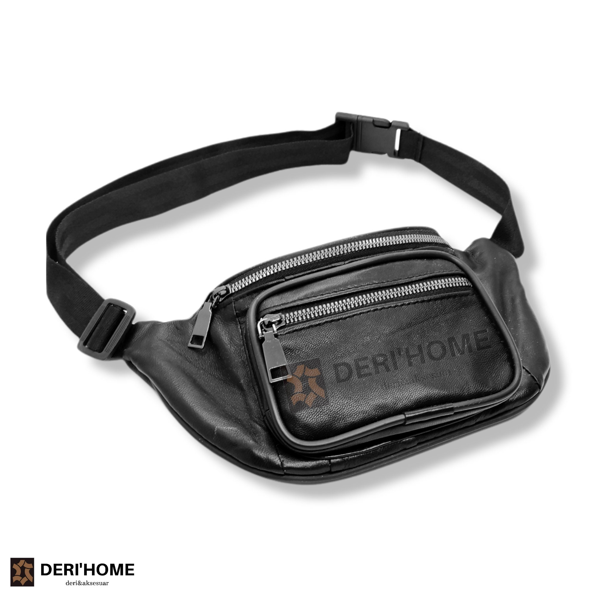 Black Leather Fanny Pack Versatile Bum Bag Small Leather Etsy