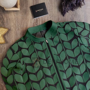 Veste en cuir vert foncé feuille, Veste de plage, Veste de soirée, Veste d'été, Veste à fleurs, Blouson en cuir pour femme, Veste kimono, Blouson aviateur