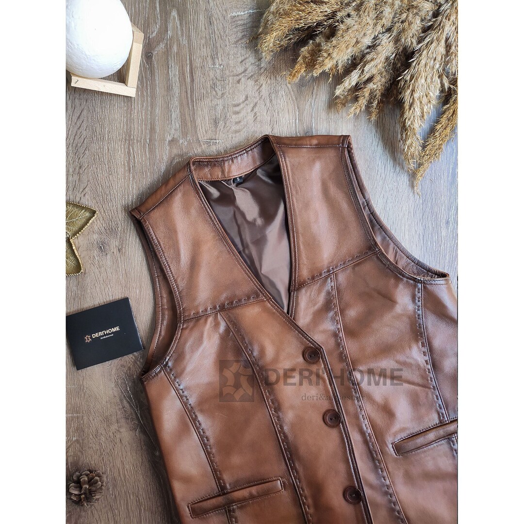 Brown Leather Vest (S)