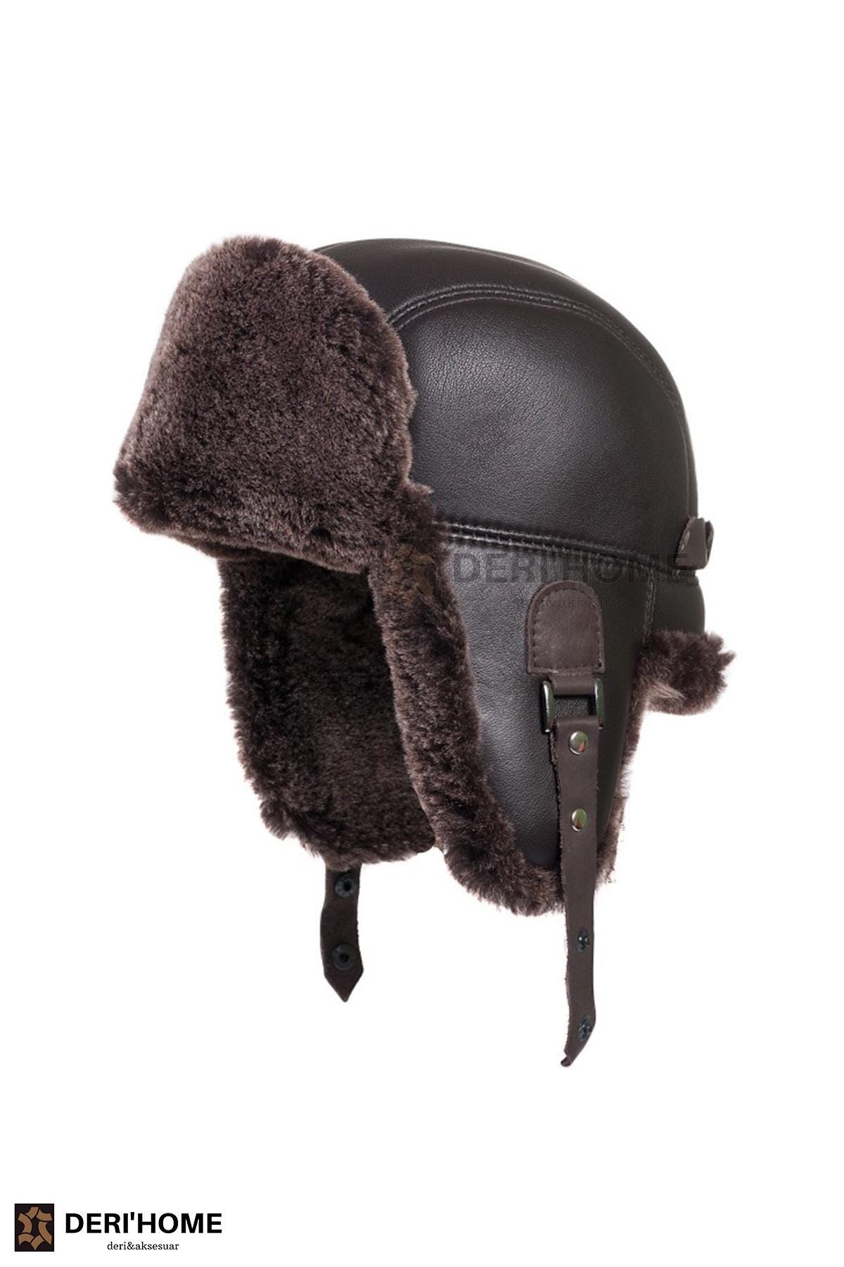Cappello Trapper Aviatore Originale In Pelle Di Volpe - Colore Rosa Ombra - Fatto A Mano - Foto 5