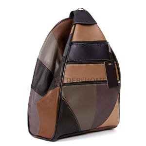 Colorful Patchwork Leather Backpack, Convertible Backpack, Personalized Backpack, Leather Backpack Purse, Women Backpack, Custom Backpack