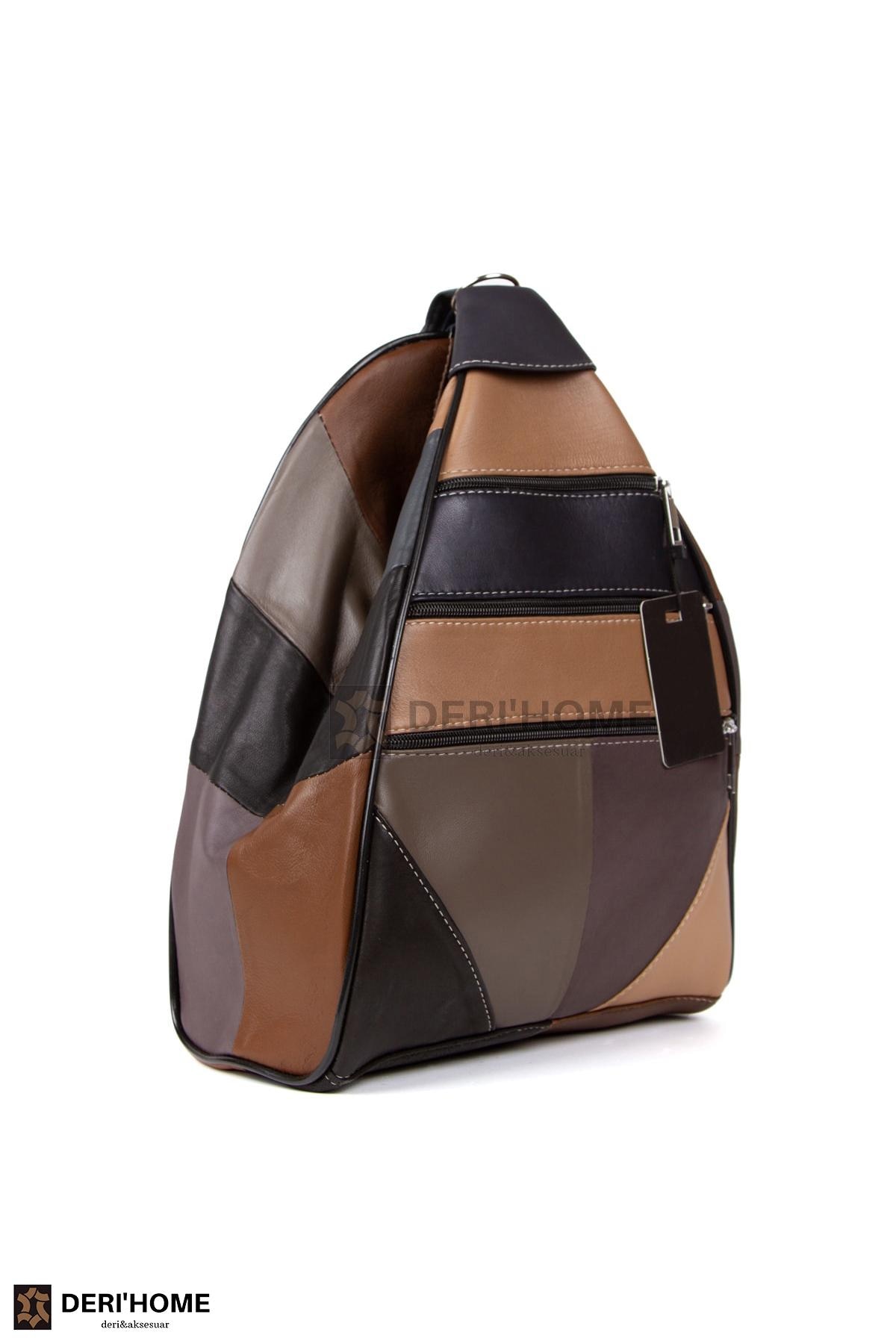 REFLEUR Patchwork Leather Colorful Mini Backpack Colorful Real Leather Patchwork Travel Bag Unisex Dipper  main image 2