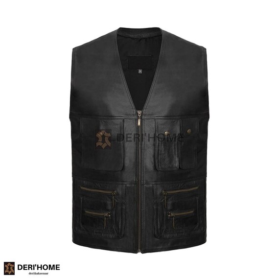 Leather hunting vest cheap