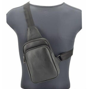 Skórzana torba typu crossbody, torba na klatkę piersiową, torba podróżna w kolorze czarnym