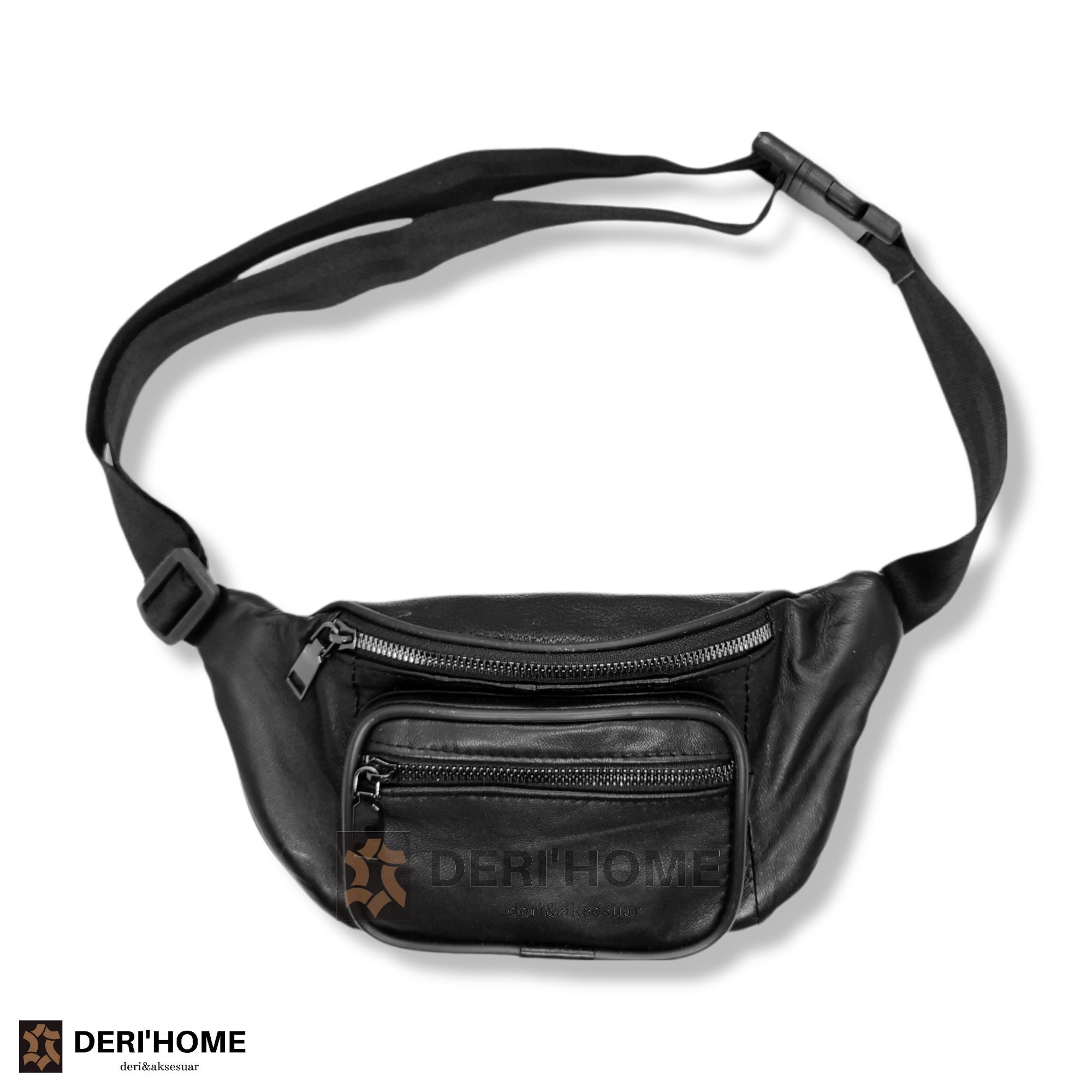 Black Leather Fanny Pack Versatile Bum Bag Small Leather Etsy