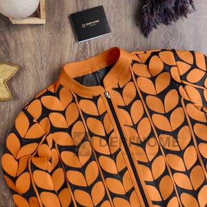 Veste en cuir orange feuille pour femme, chemise feuille, veste de plage, veste de soirée, veste d'été, veste à fleurs, veste en cuir femme, veste kimono